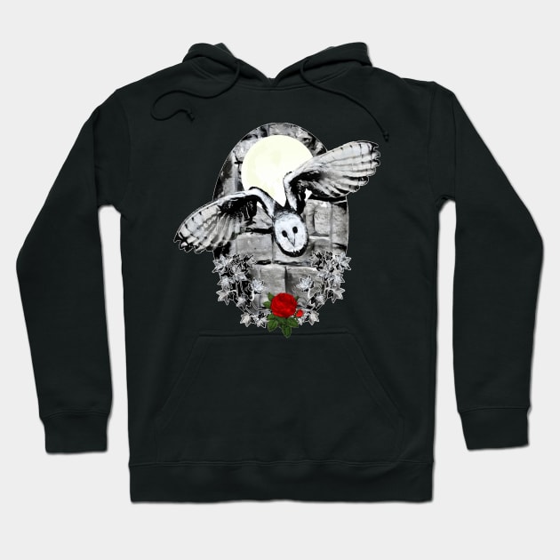 Flying Owl in the Moonlight Hoodie by Nuletto